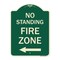 Signmission No Standing Fire Zone W/ Left Arrow Heavy-Gauge Aluminum Architectural Sign, 24" x 18", G-1824-23586 A-DES-G-1824-23586 - alternate 1